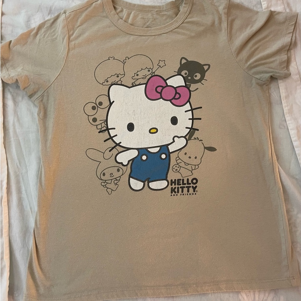Hello Kitty Beige Kids T-Shirt with Pink Bow